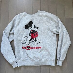 Disney Gray Crewneck Sweater with Mickey Mouse